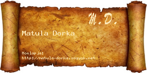 Matula Dorka névjegykártya